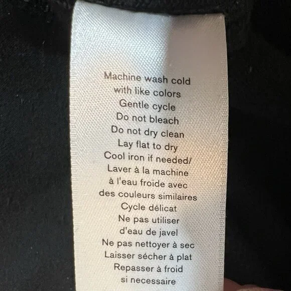 Rag & Bone V Neck Sweatshirt Size Large Women’s Black Flora Pullover Stretch - Picture 10 of 10